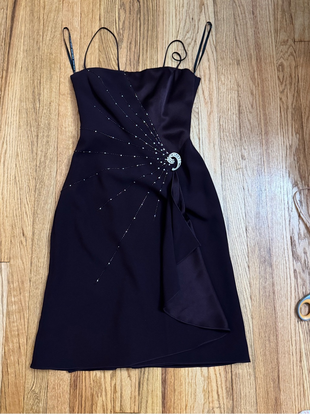 Y2K plum daymour couture embellished dress